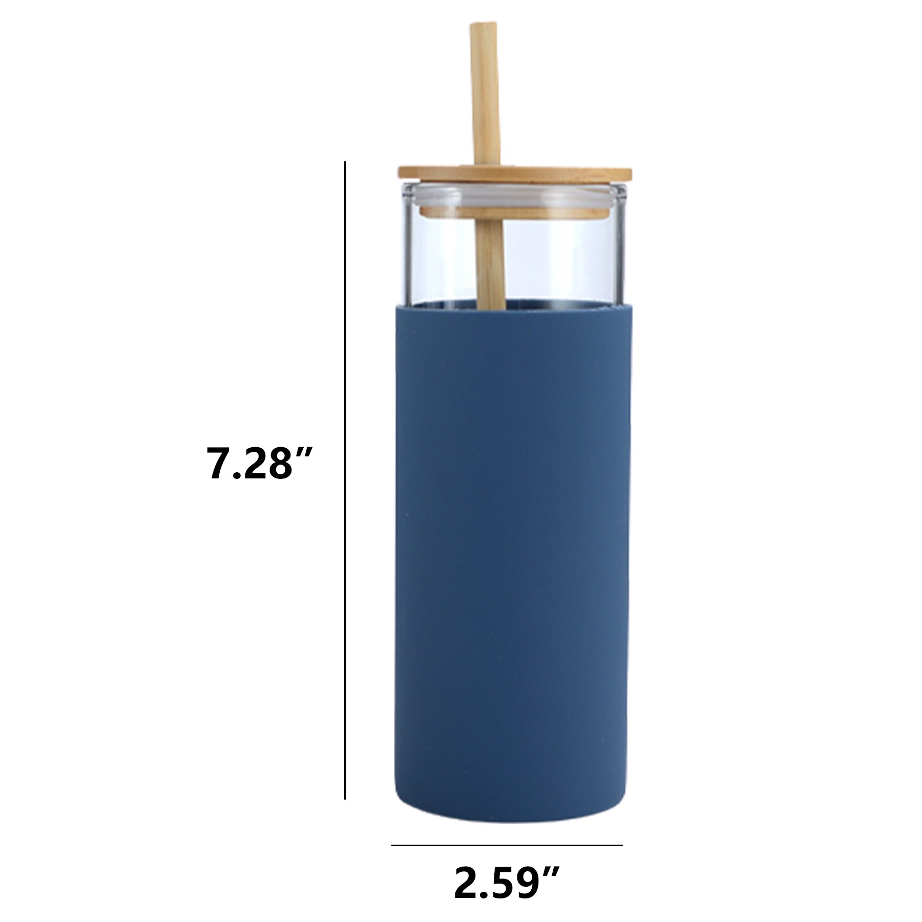 15.2 Oz. Glass Tumbler W/Lid & Straw 6