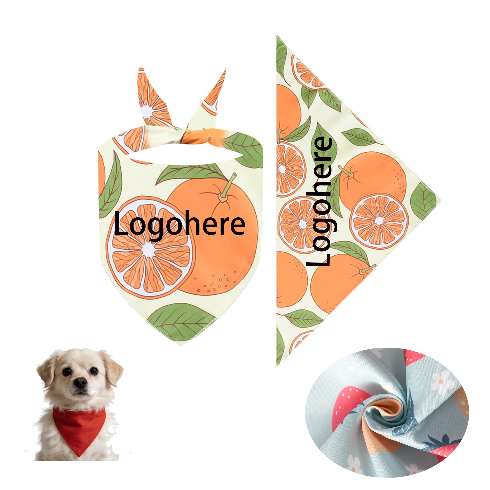 MOQ 50 Custom Design logo Polyester Dog Bandanas 2