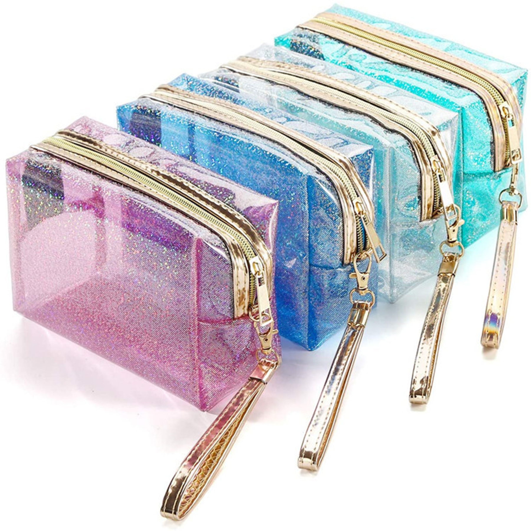 Clear Glitter Makeup and Cosmetic Bags 1