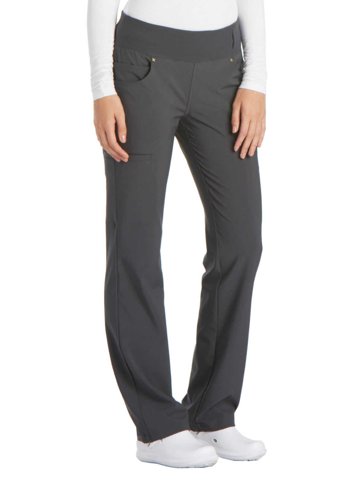 Cherokee - iFlex - Mid Rise Straight Leg Comfort Knit Waistband Pull-on Pant 25