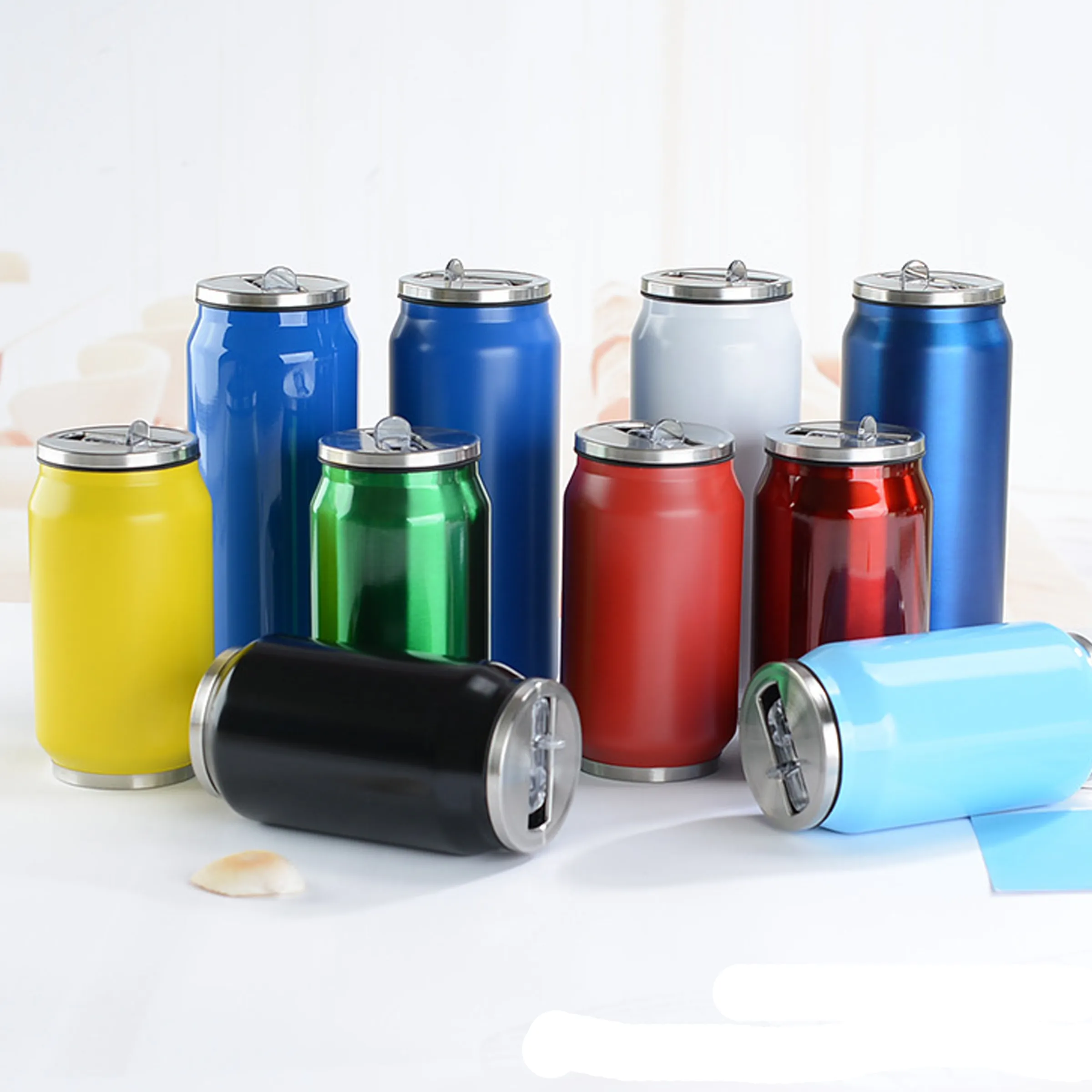 Stainless Steel Coke Can Vacuum Cup With Straw 6