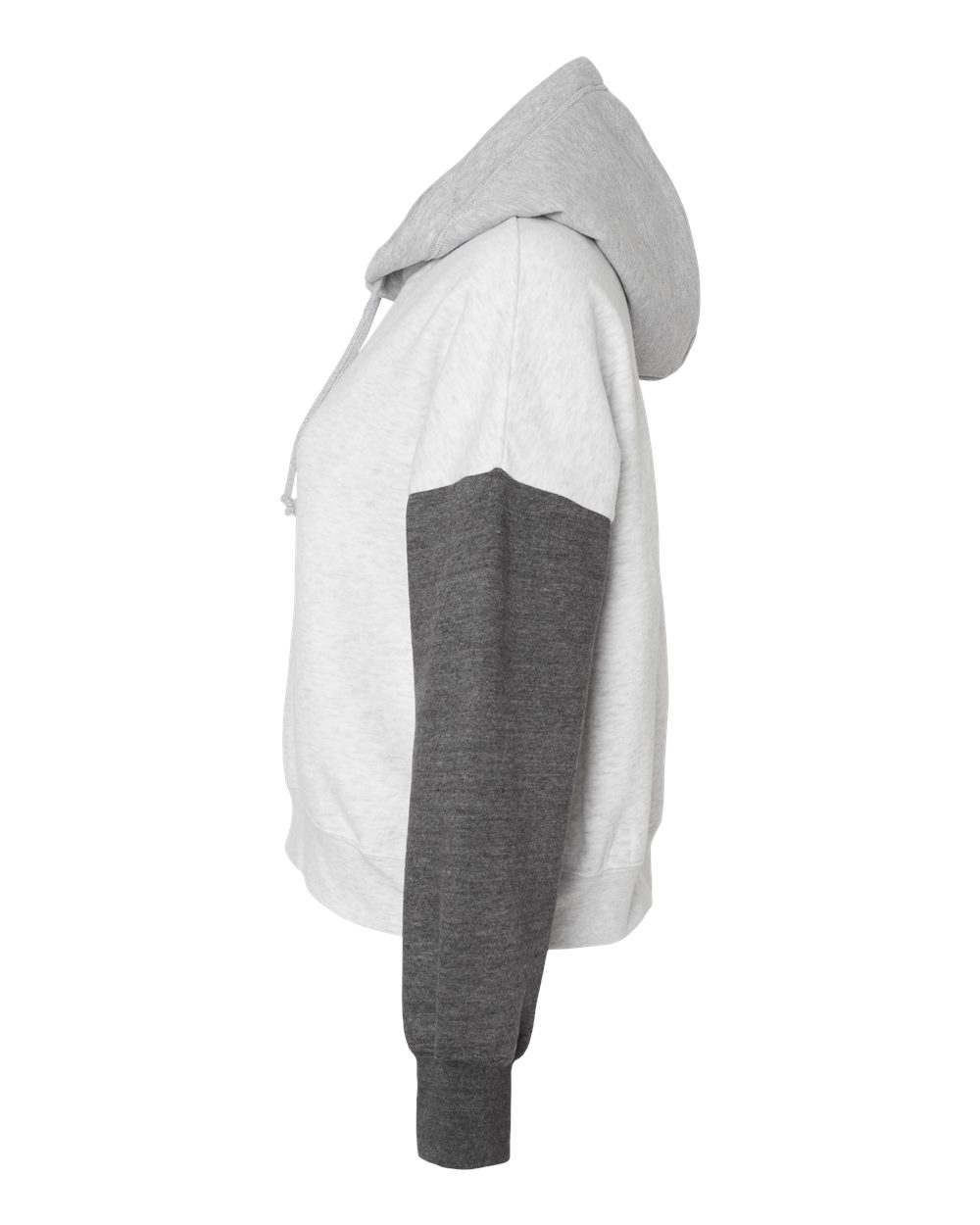 Women's Sueded Fleece Colorblocked Crop Hooded Sweatshirt - W23716 41