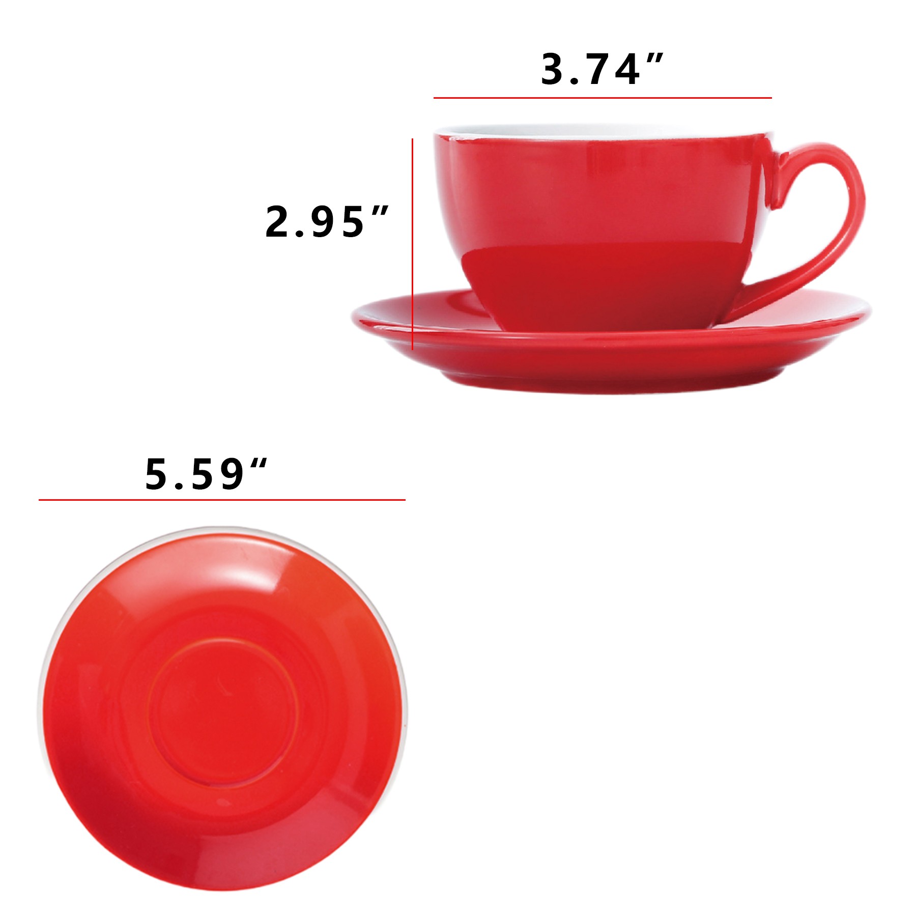 7Oz Ceramic Coffee Cup Set 7