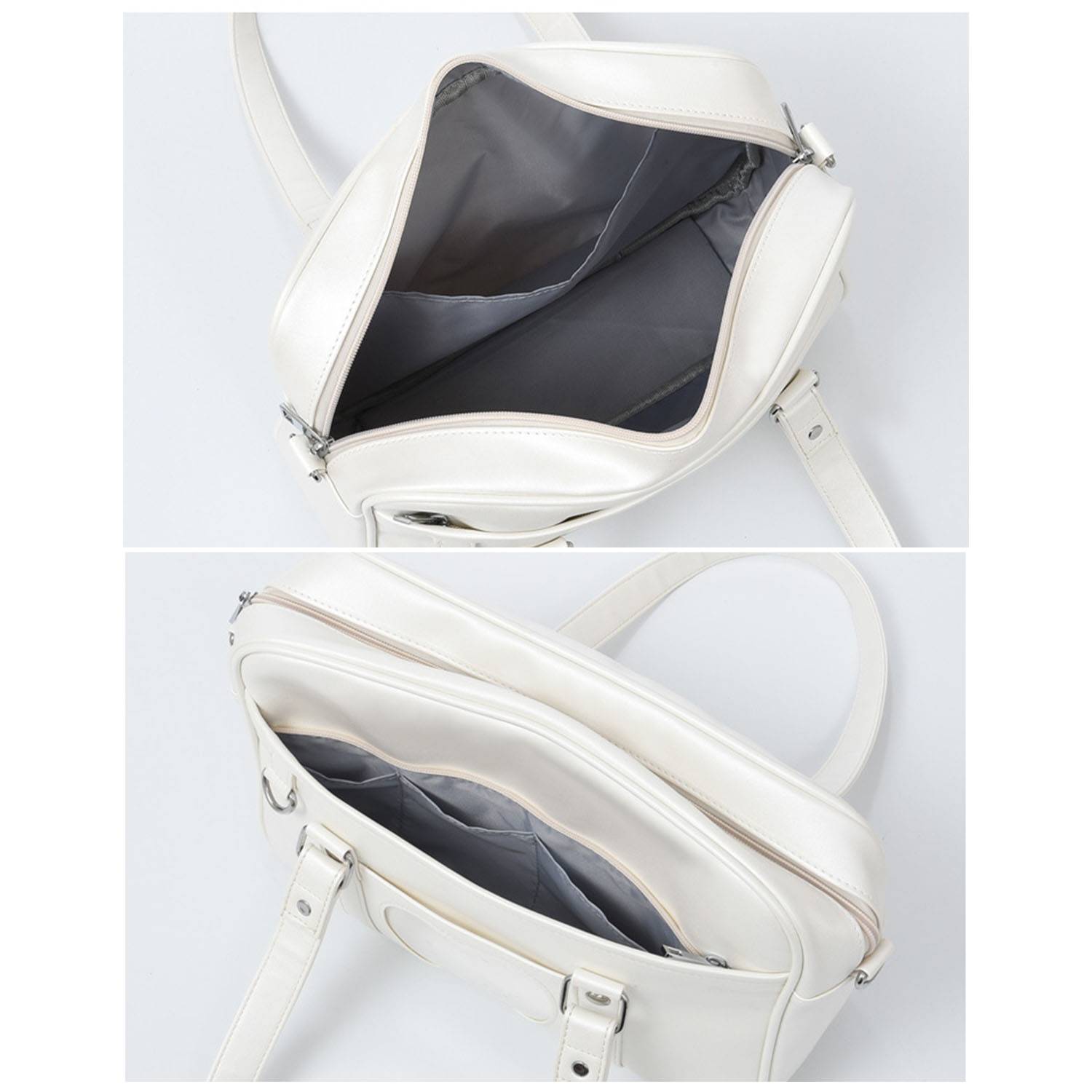 Cute square PU Leather Handbag Tote Bag, custom tote bag with logo imprint 6