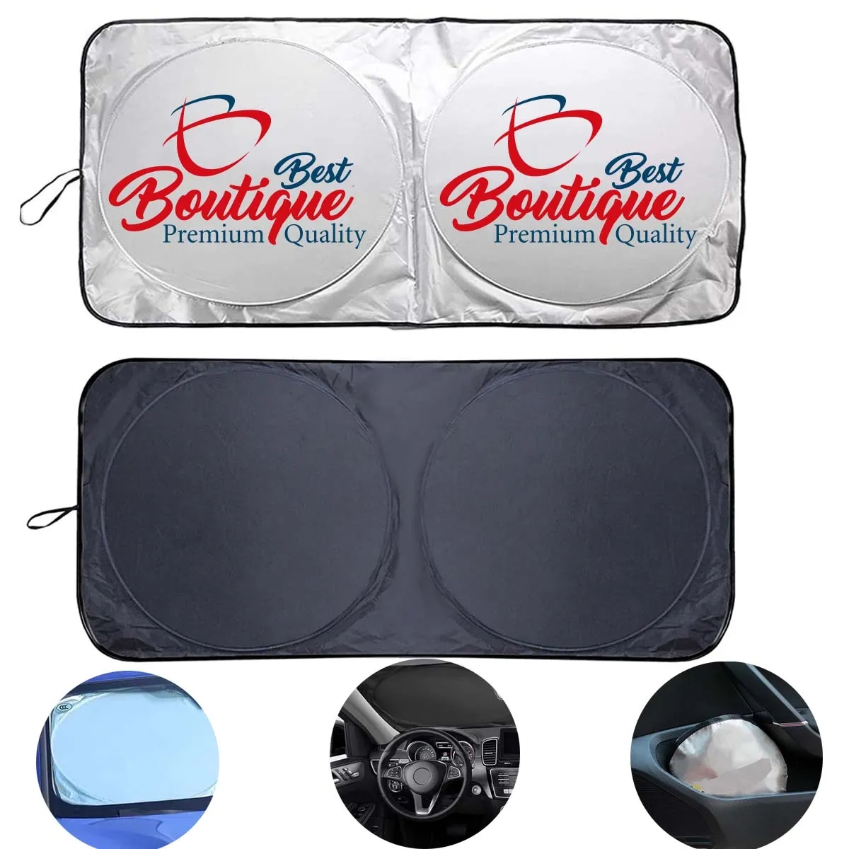 Custom Durable Foldable Reflective Car Windshield Sunshade 6