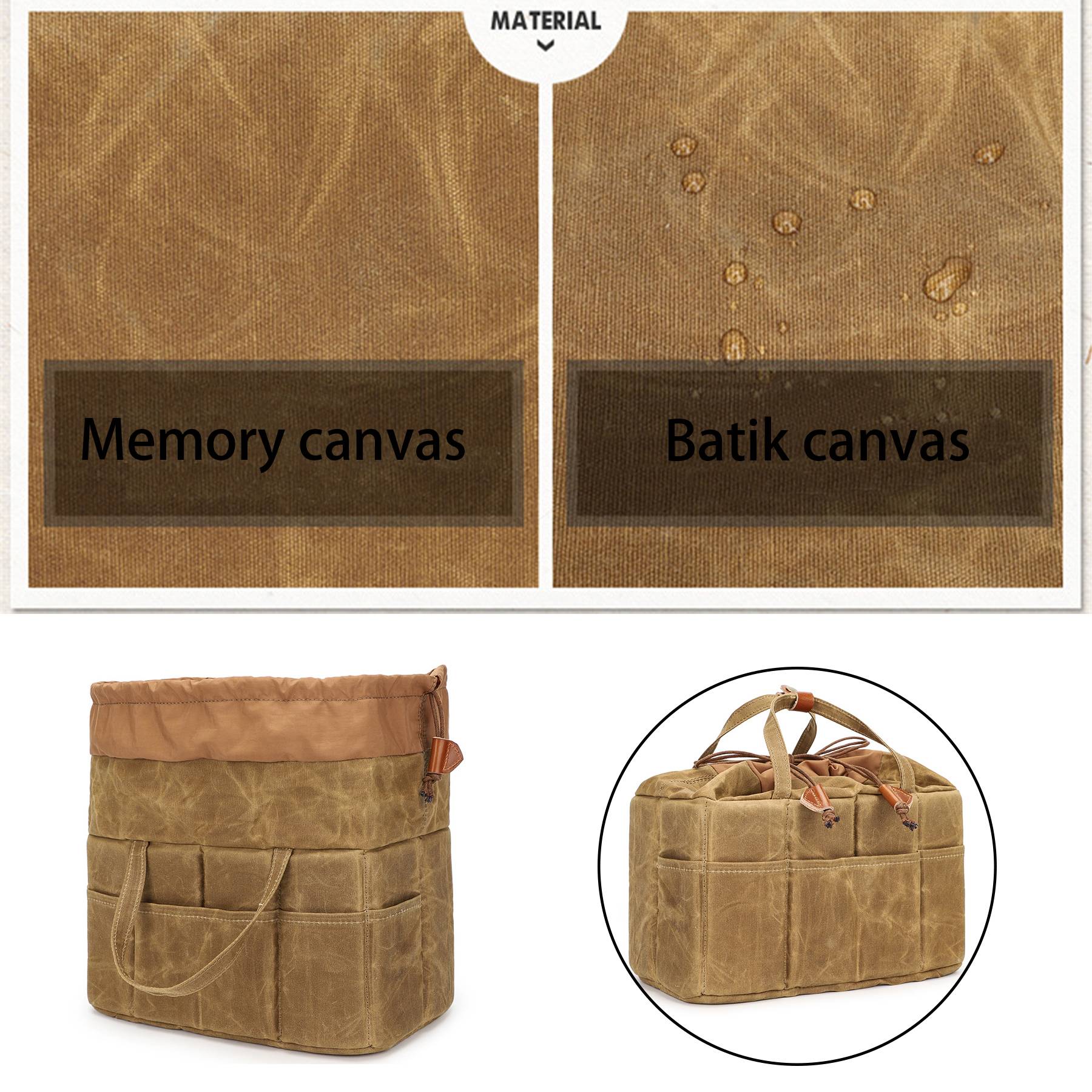 Canvas drawstring electronic accessories storage duffel bag 7