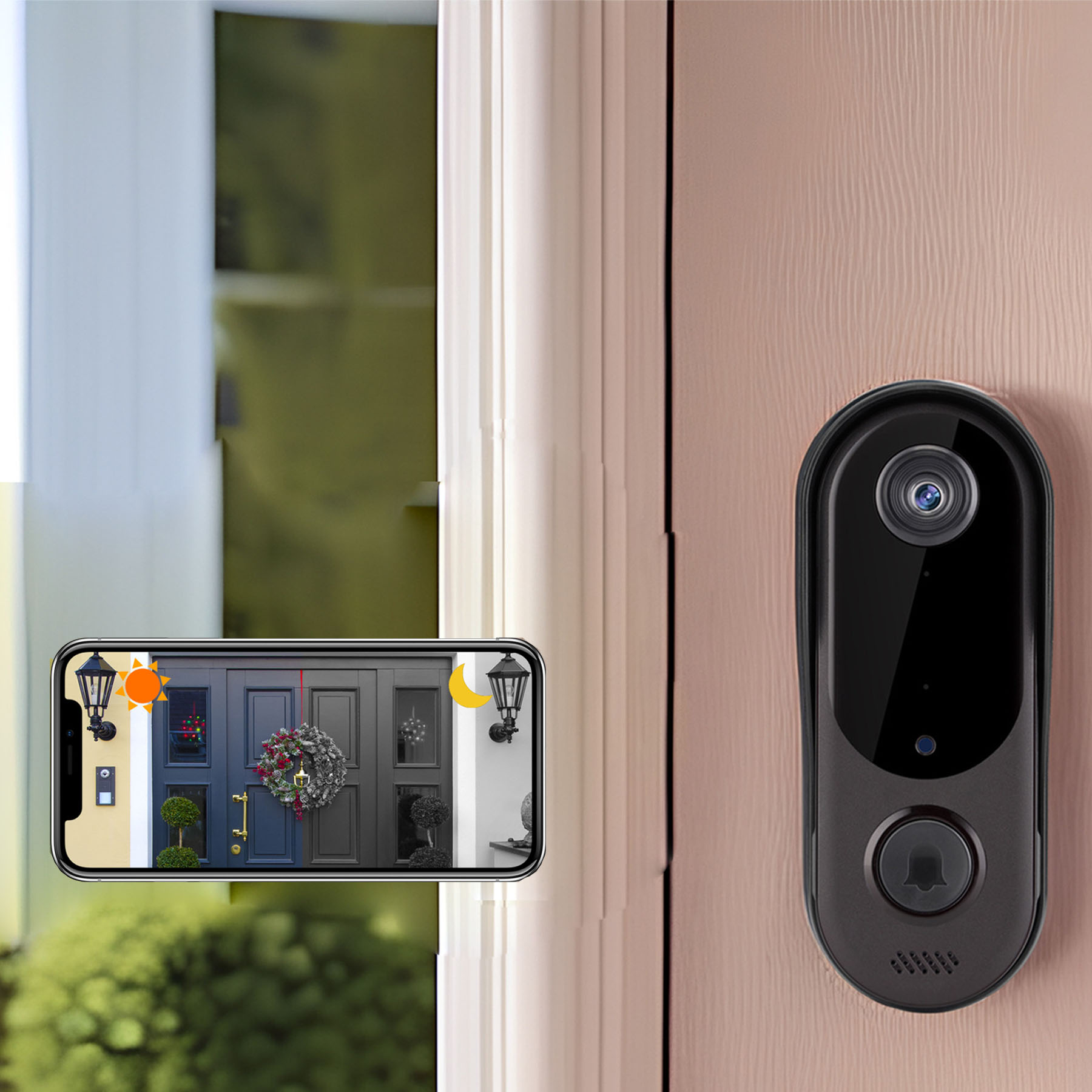 Plastic intelligent HD visual doorbell two-way intercom 4