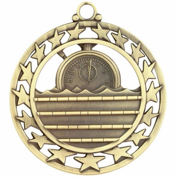 Star Border Swim Medal 2