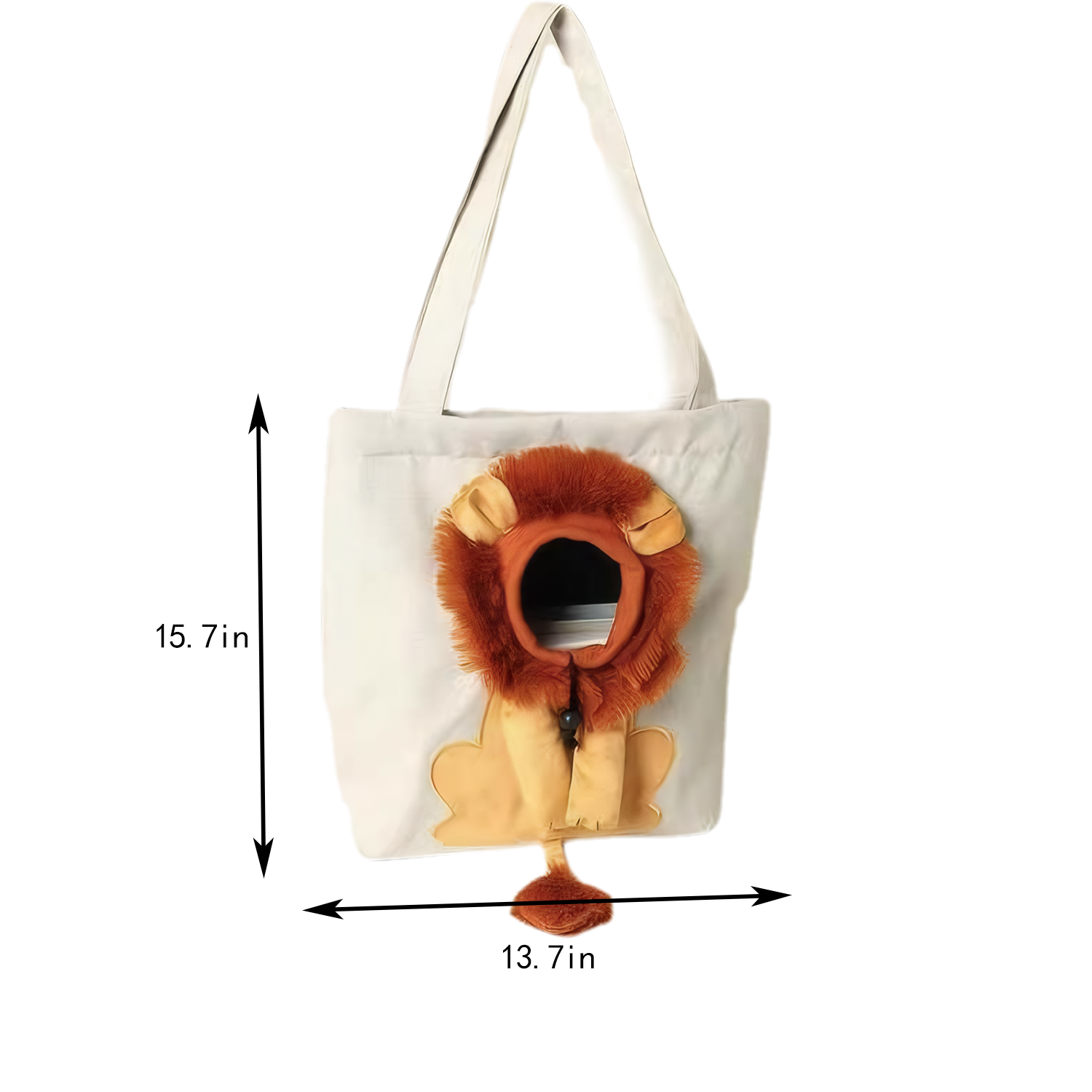 Adjustable Lion Design Canvas Pet Cat Carrier Bag 5