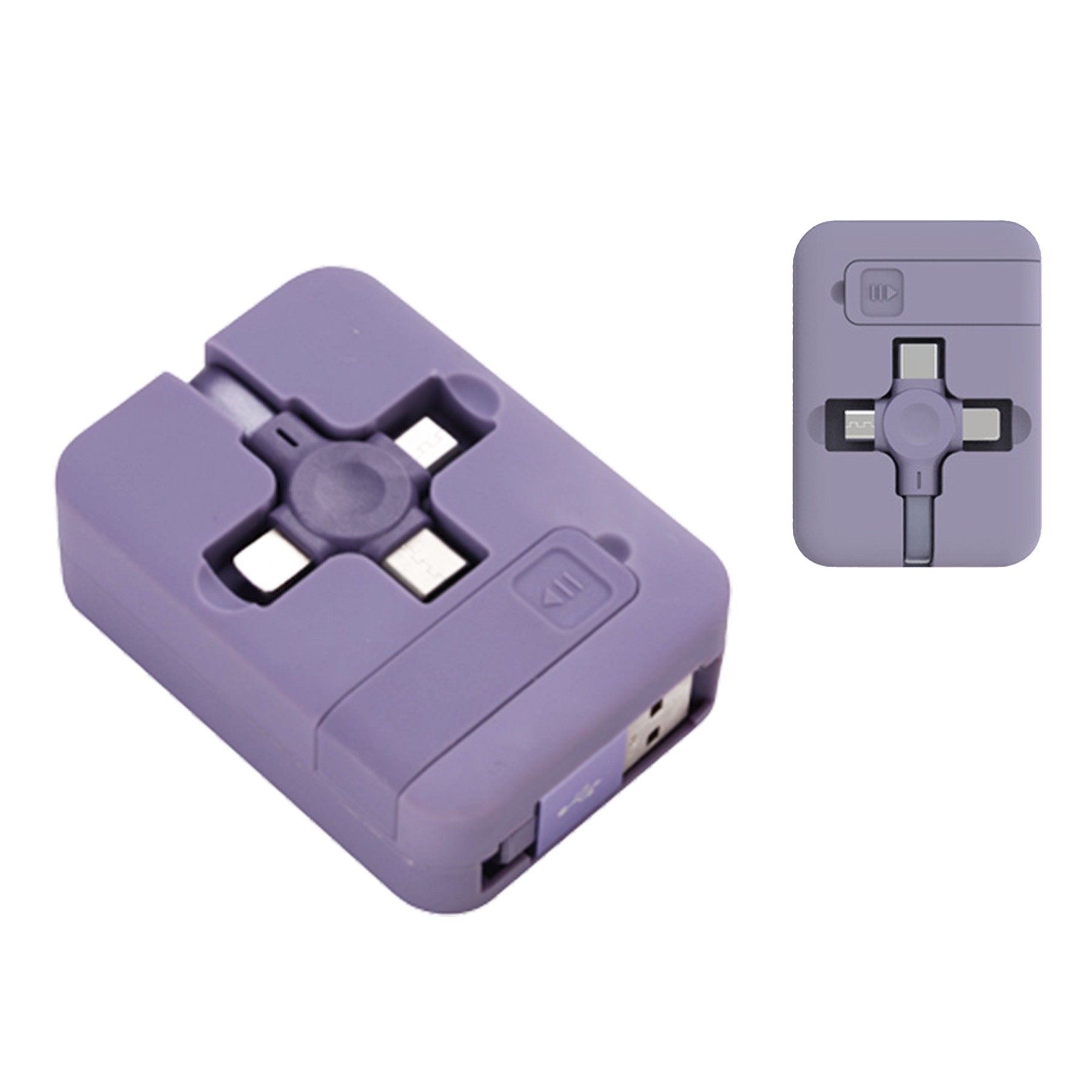 3-In-1 Retractable Charging Cable W/ Holder 2