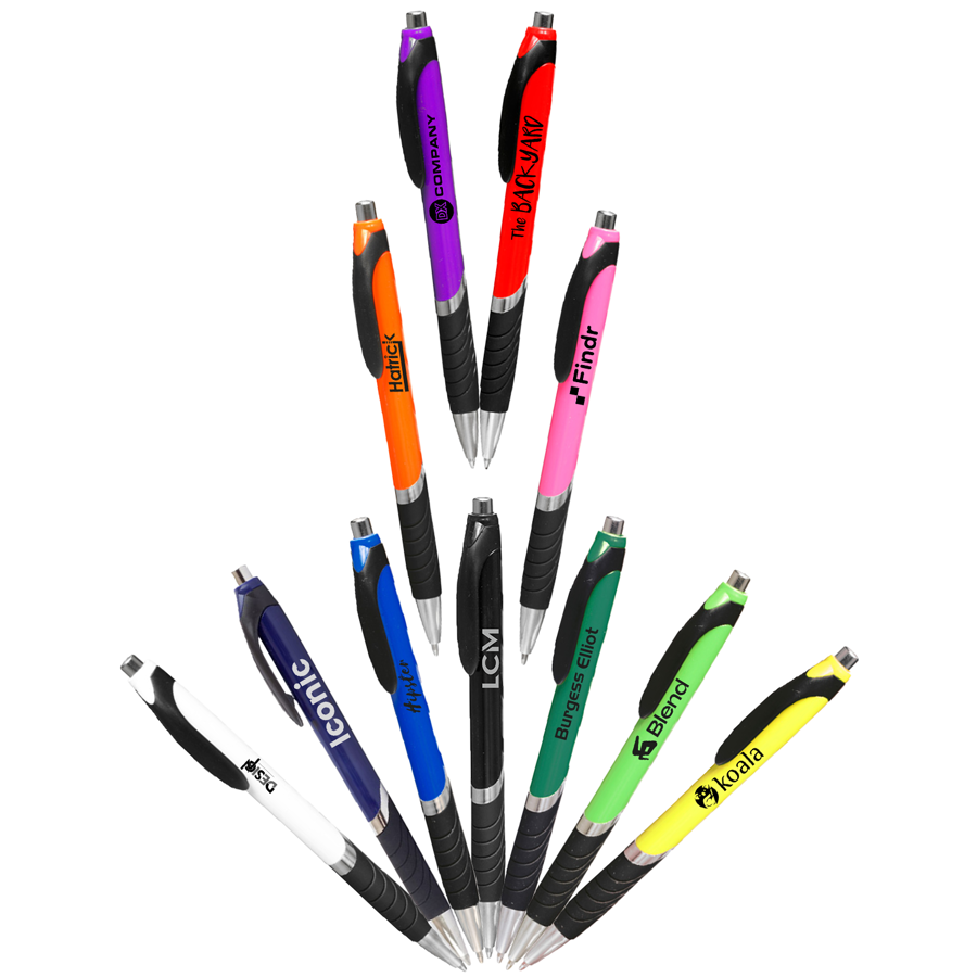 Bright Colored Ballpoint Pens with Grip 2