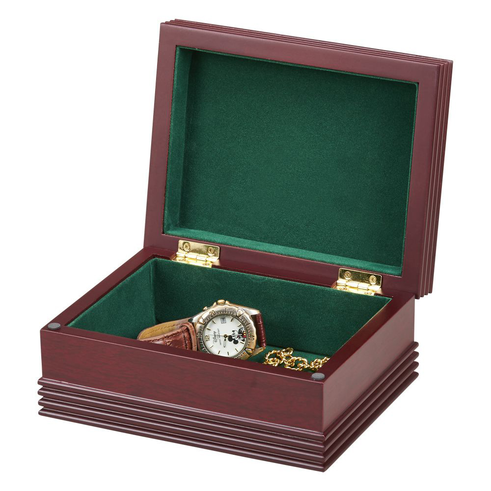 ROSEWOOD FINISHED BOX WITH FOREST GREEN INSIDE 3