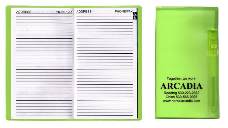 Translucent Vinyl Cover Address Book with Flat Pen 2
