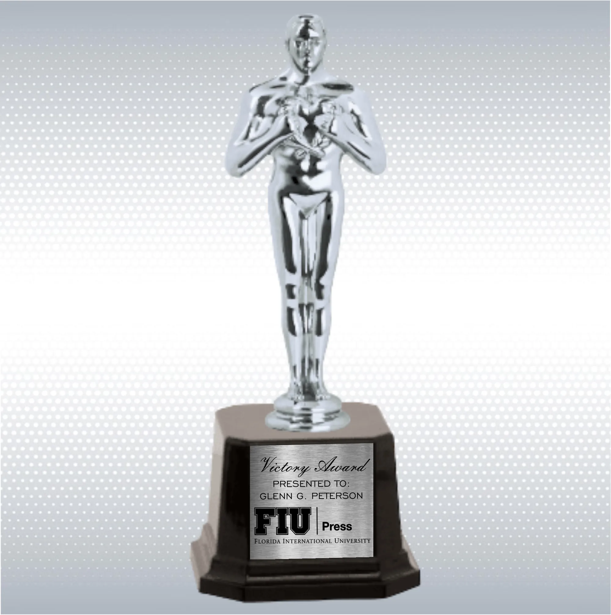 8 1/2" Metal Male Achievement Figure on Glossy Black Base 11