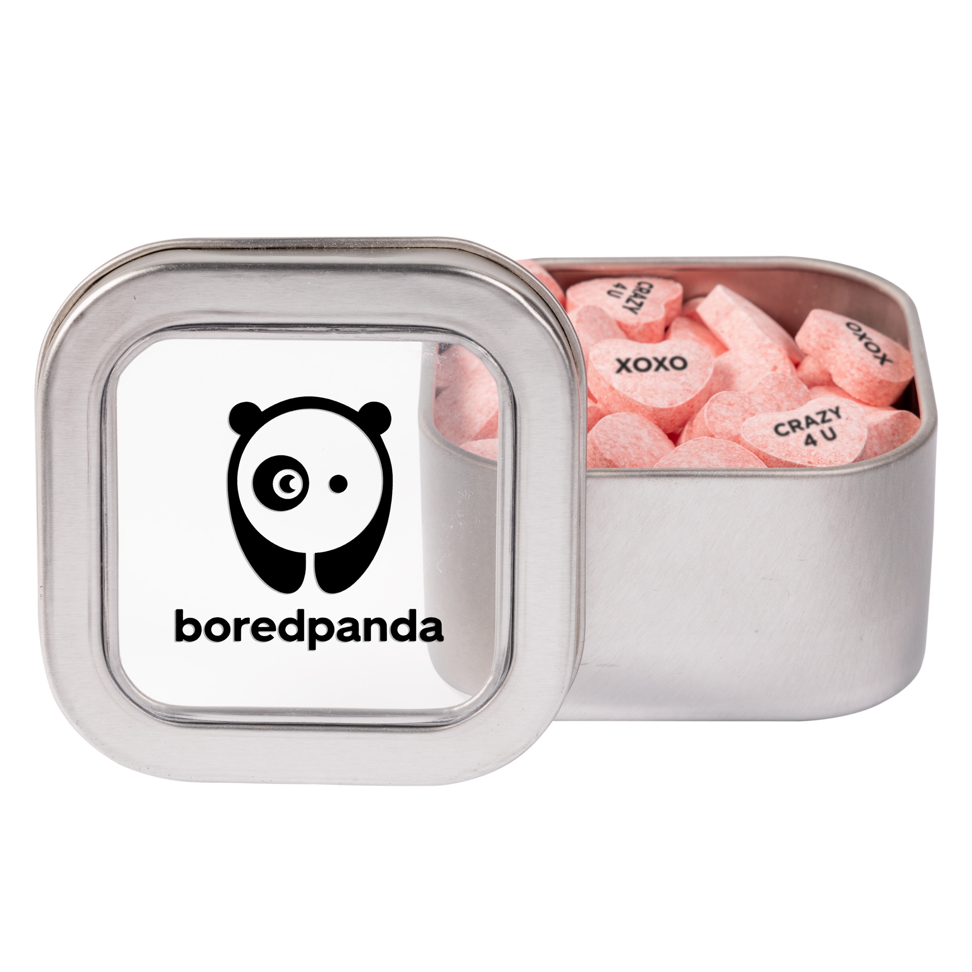 Window Tin with Conversation Hearts 2