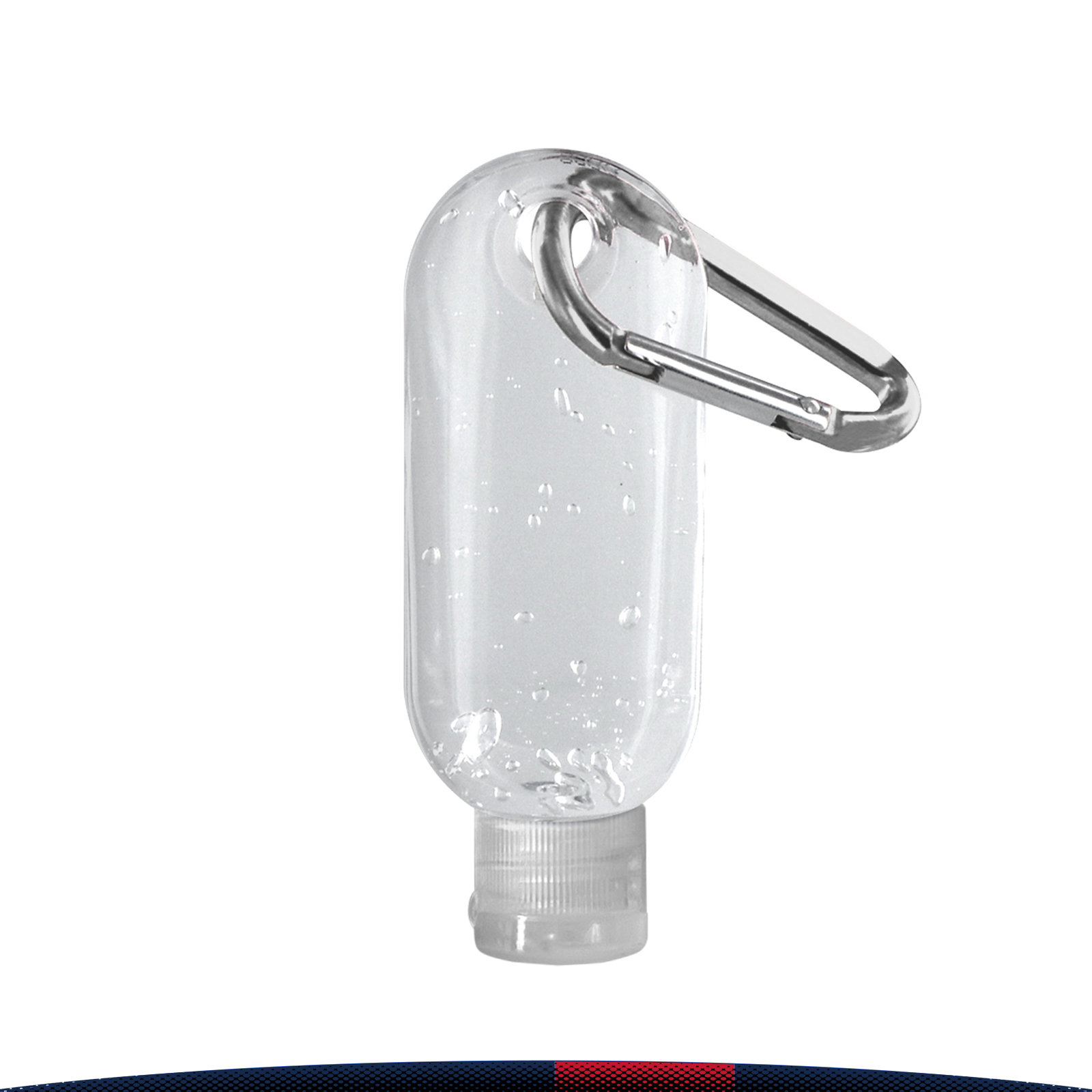 1.9 oz. Pabuk Clear Bottle Clear Sanitizer With Carabiner 12