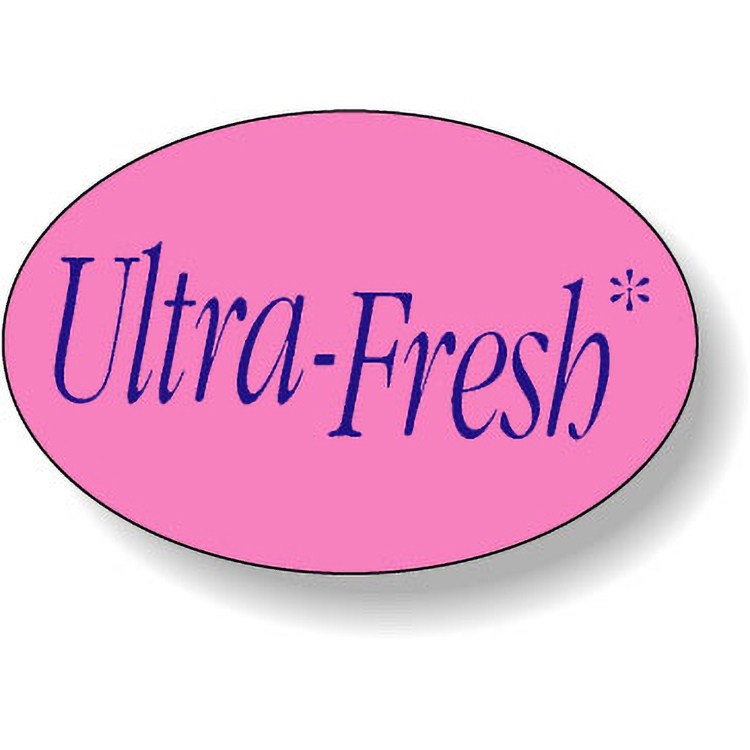 Fluorescent Pink Flexo-Printed Stock Oval Roll Labels (1"x1.5")