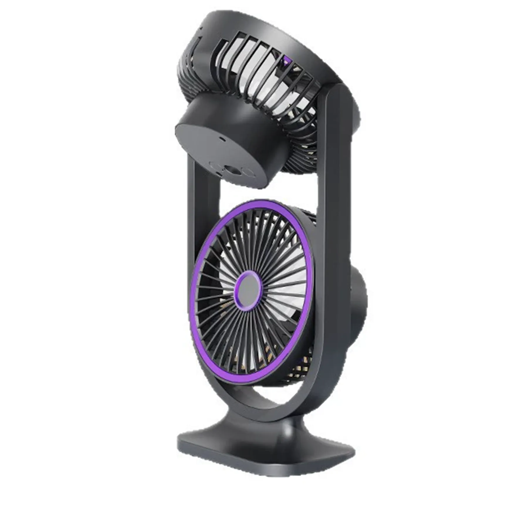 1200 mAh Chargeable Dual Head Desk Fan with Light 4