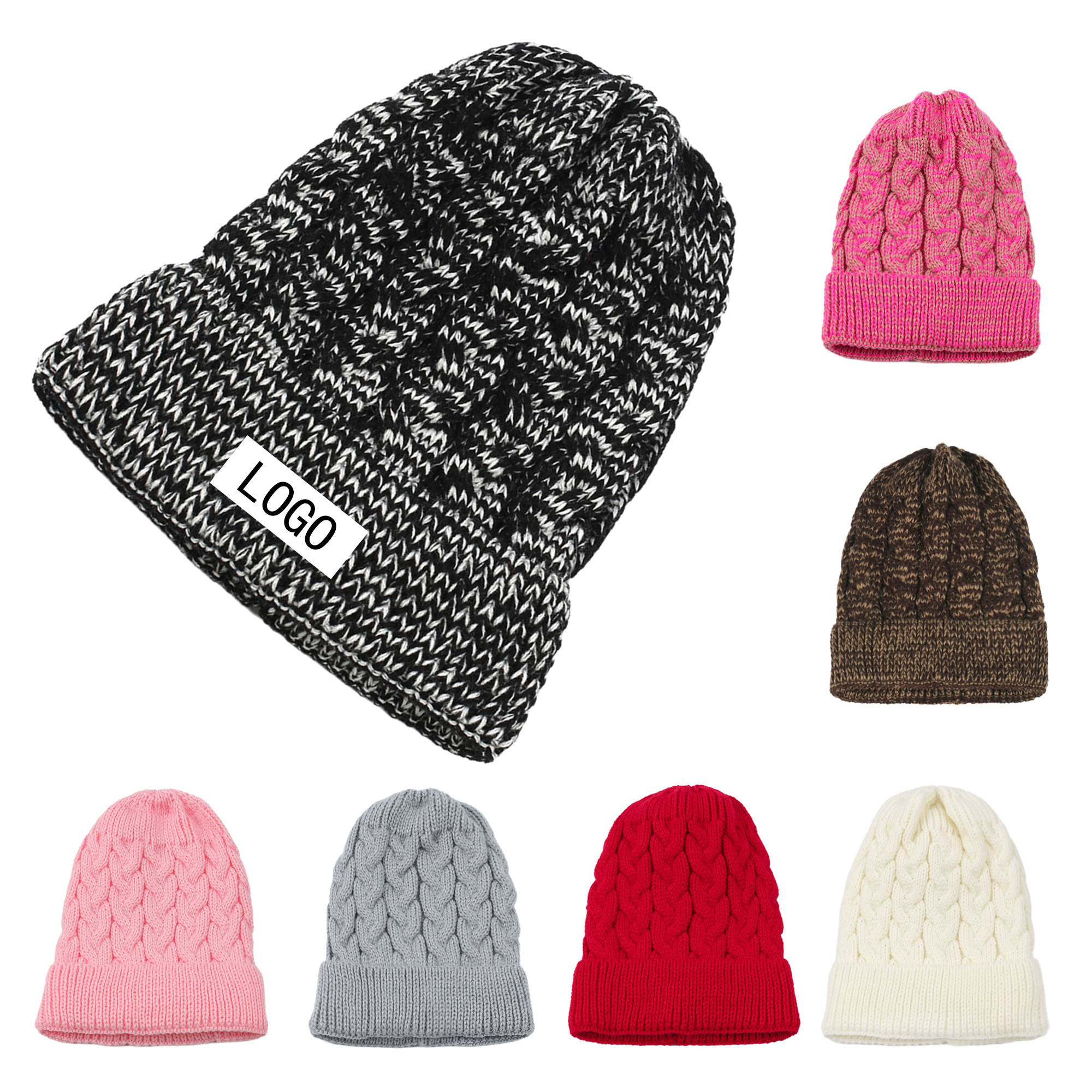 Knit Hat Warm Twist Crimped Hat 1