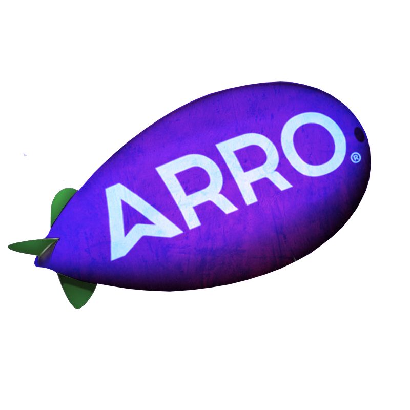 Helium Inflated Blimp, Reflex Blue, Full-Digital Imprint - 12'L x 5'Dia. 2