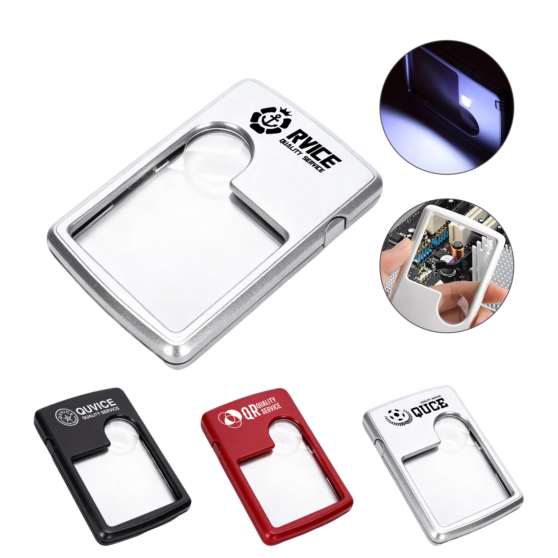 Square Acrylic Magnifier Whih LED Light 1
