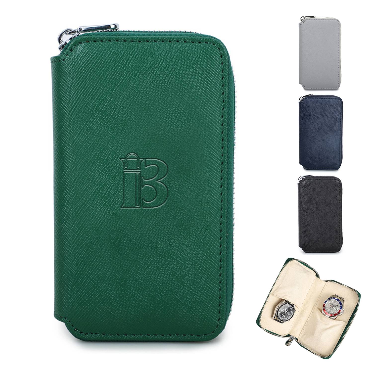 Genuine Leather Portable Watch Storage Travel Cosmetic bag 5