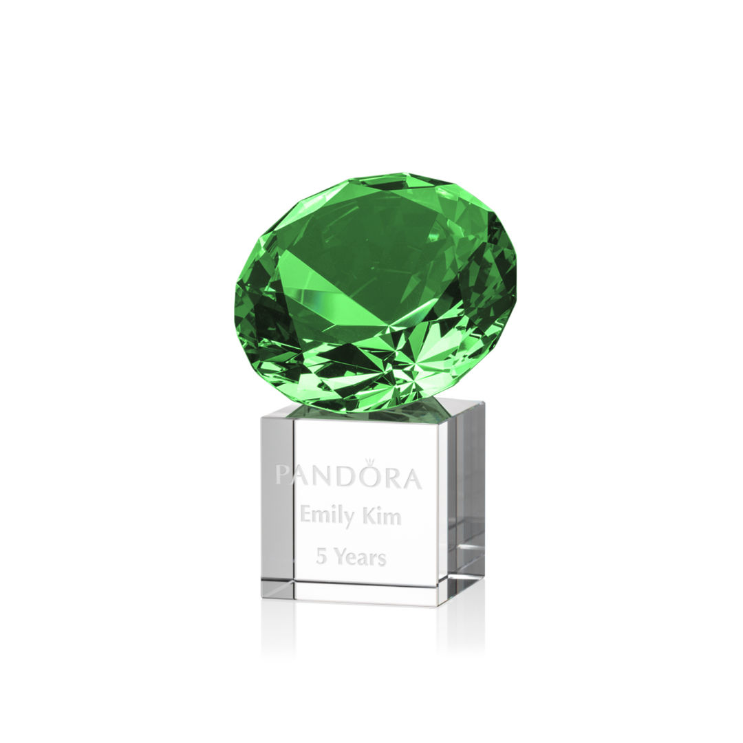 Gemstone Award on Cube - Emerald 2