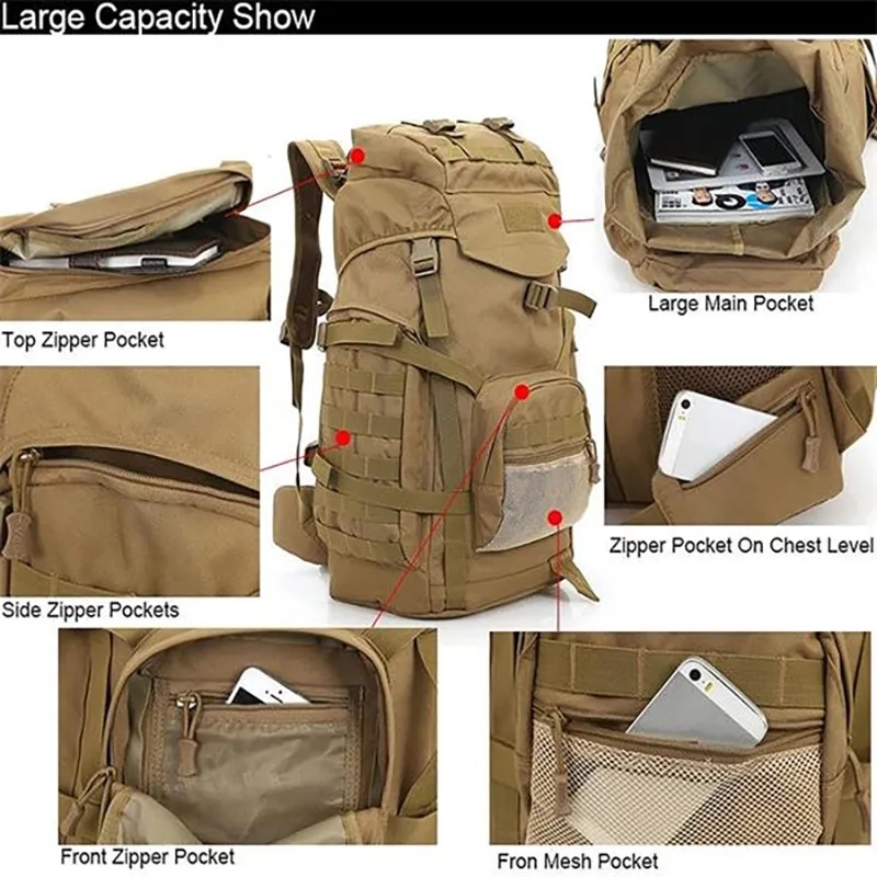 50L Tactical Hiking Backpack 4