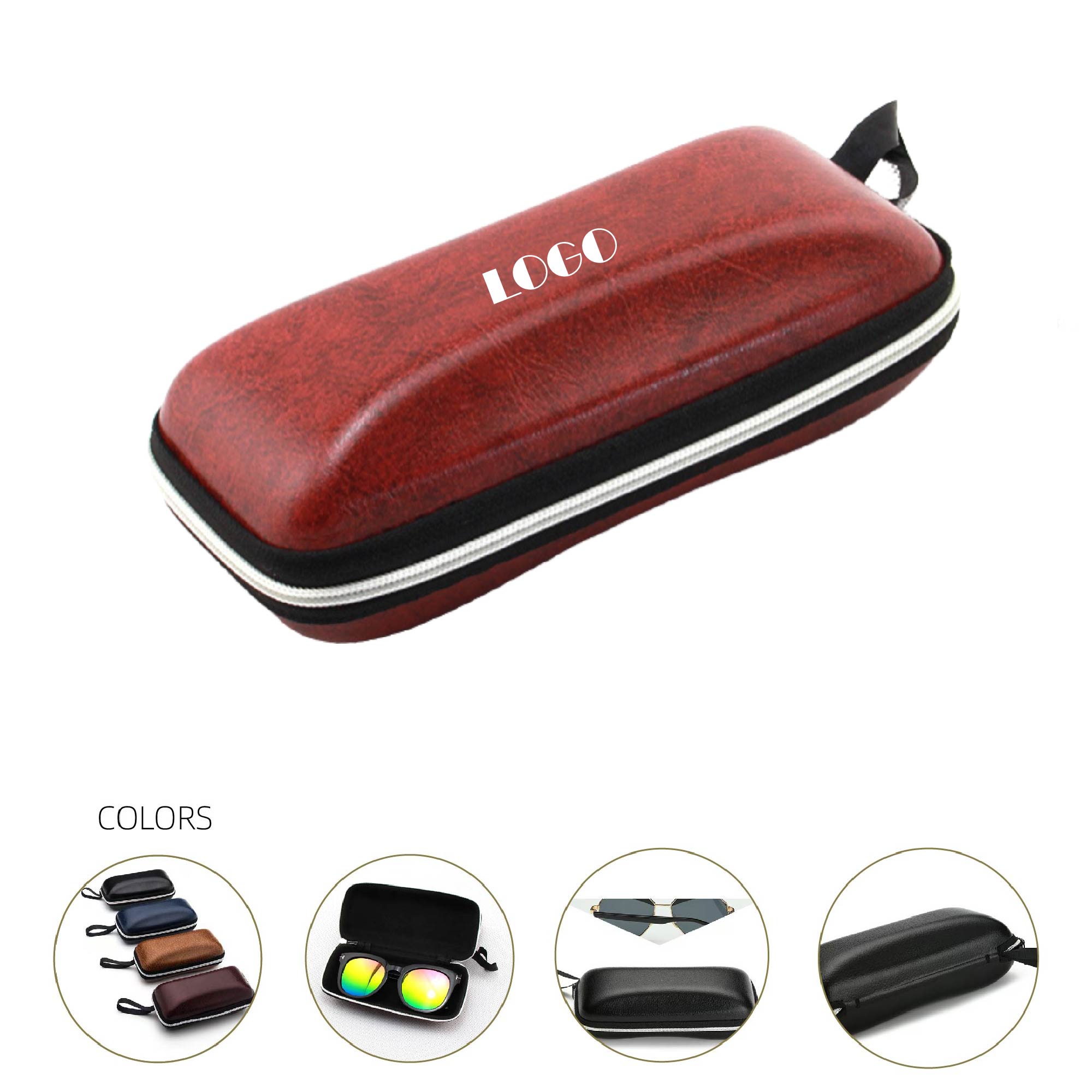 MOQ 20pcs PU Leather Sunglasses Case 3
