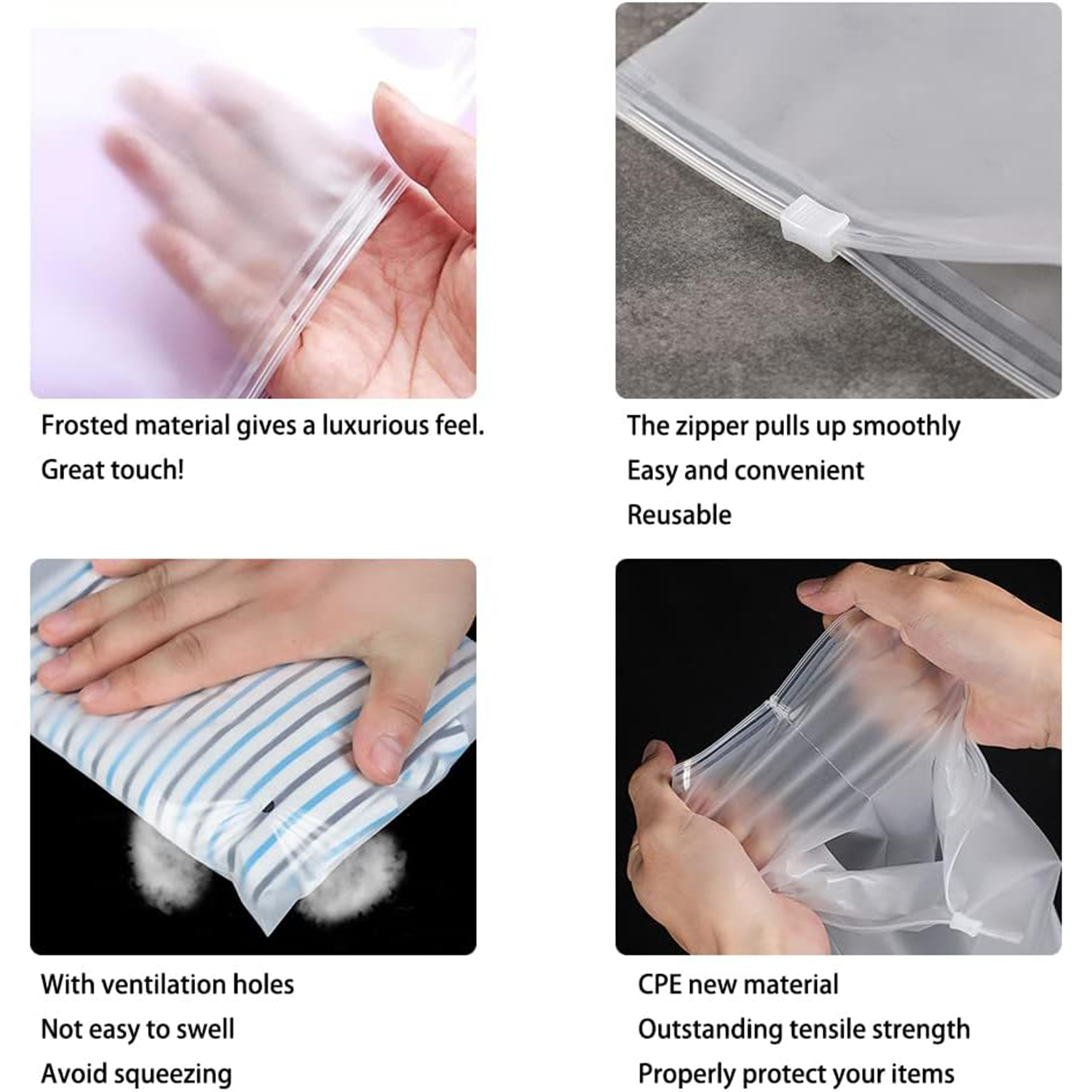 Eco friendly Zipper Resealable Clothes Packaging Bag 6