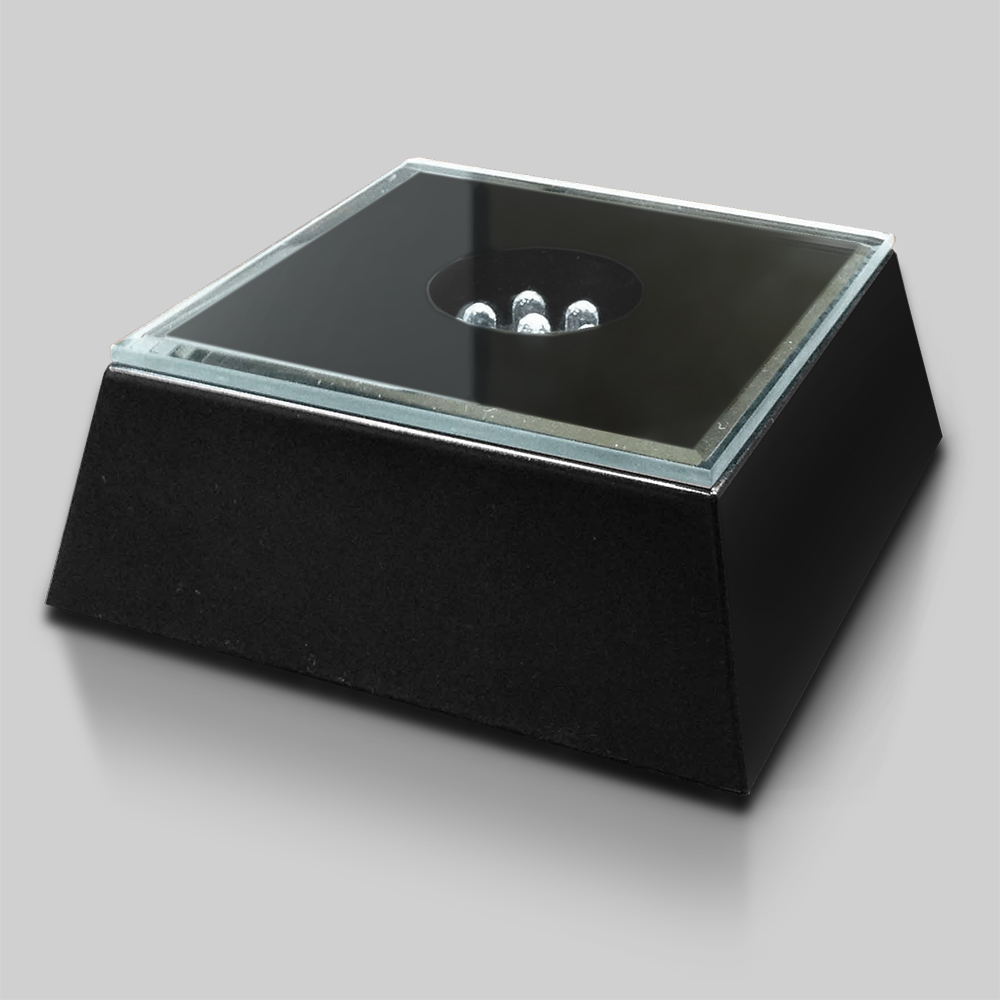 Black Mirrored Lighted Square Base 8