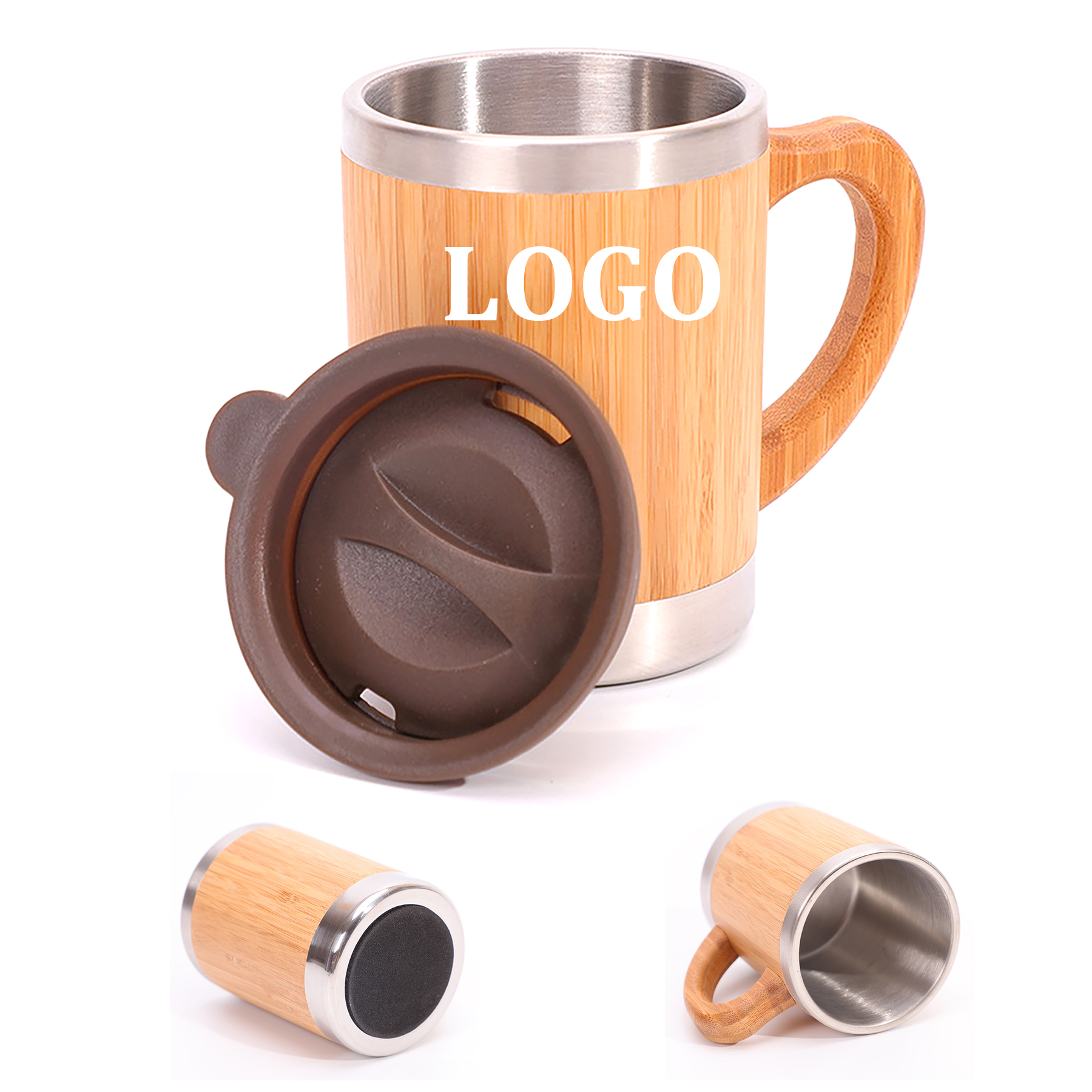 Stainless Steel Bamboo Coffee Mug 1