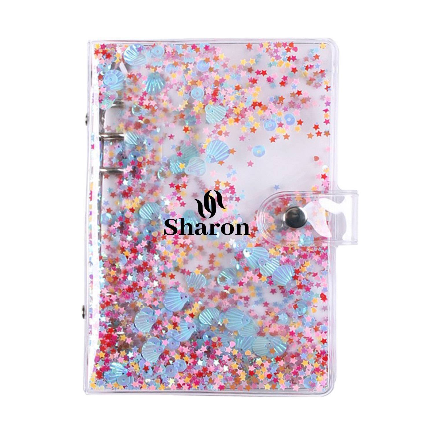 Clear Glitter Binder Notebook Cover