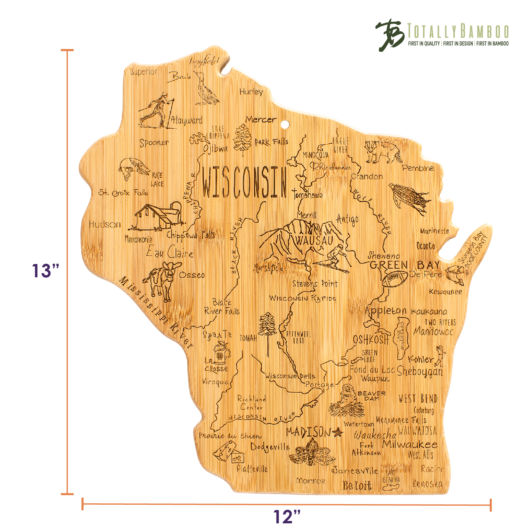 Destination Wisconsin Cutting & Serving Board 5
