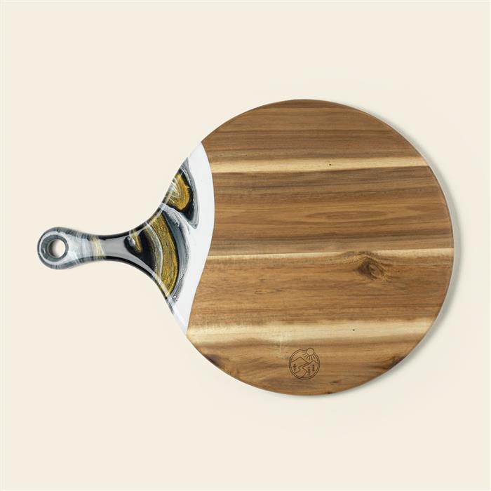 XL Round Acacia Board With Handle 48
