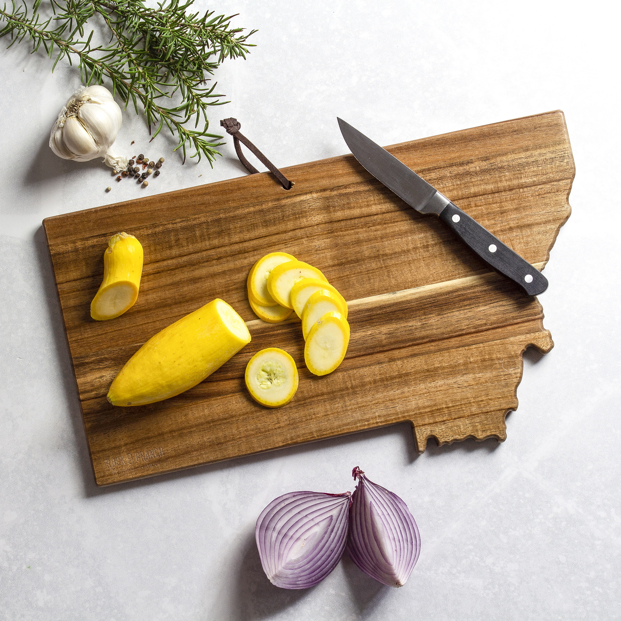 Rock & Branch® Origins Series Montana State Shaped Cutting and Serving Board 9