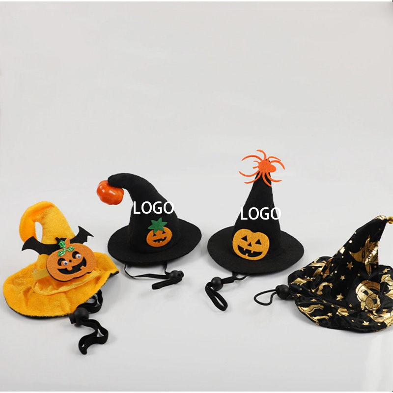 Halloween Pet Costume Bundle - Spooky Pumpkin & Witch Hat Set 1