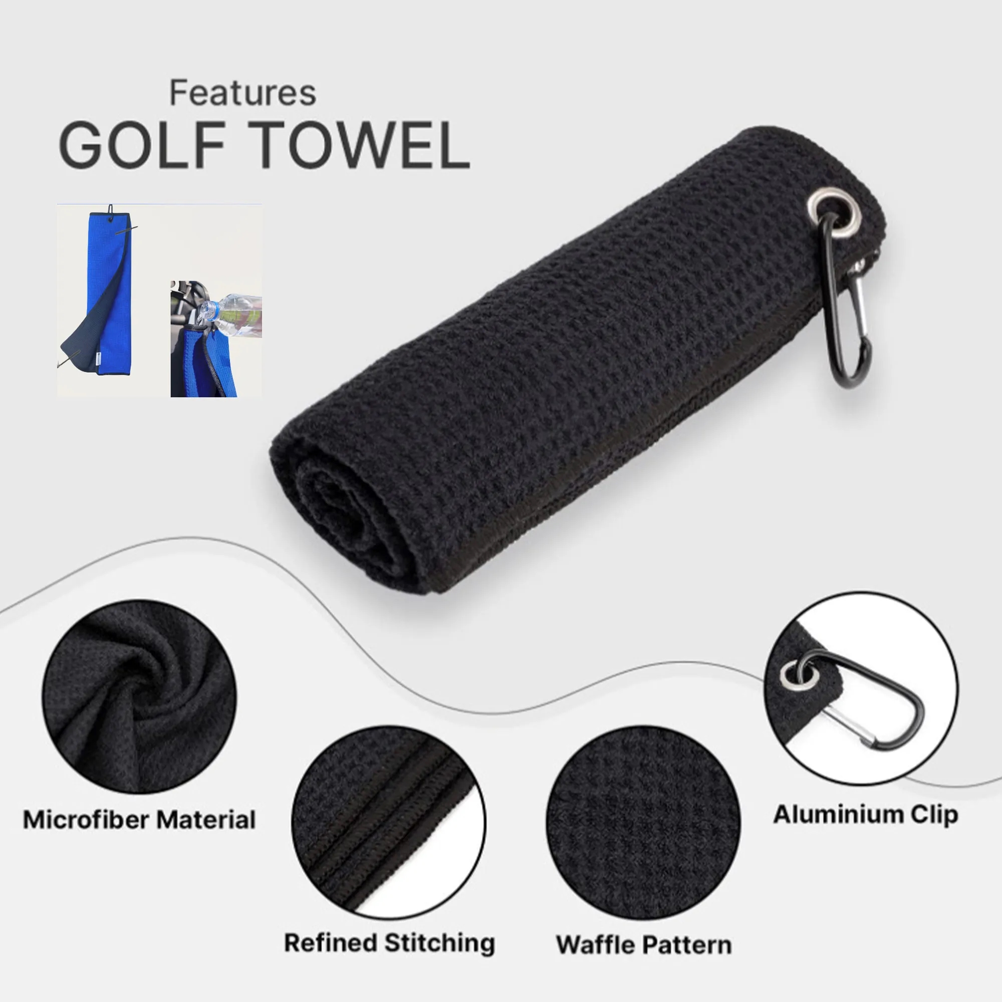 Clipped Golf Sports Towel 2
