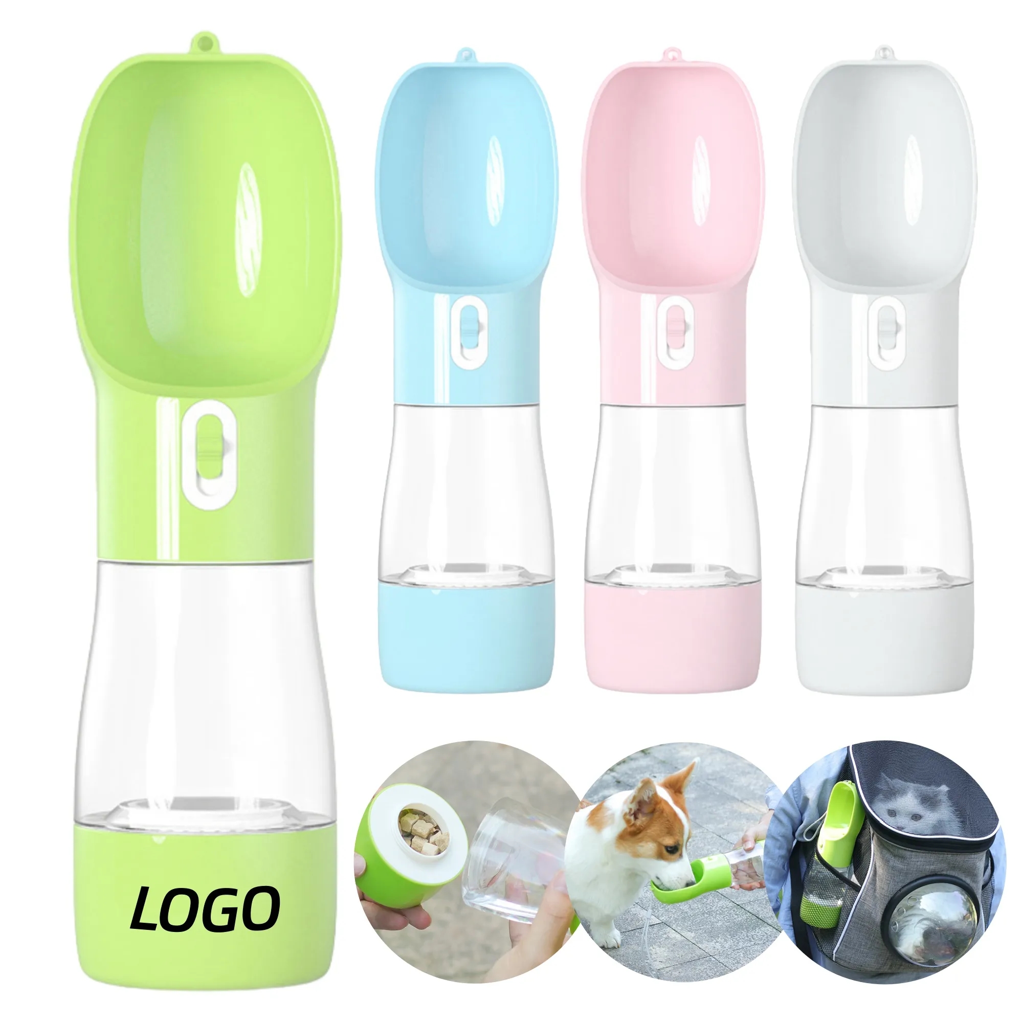 Portable Outdoor Pet Water Bottle With A Feeding Bowl 2