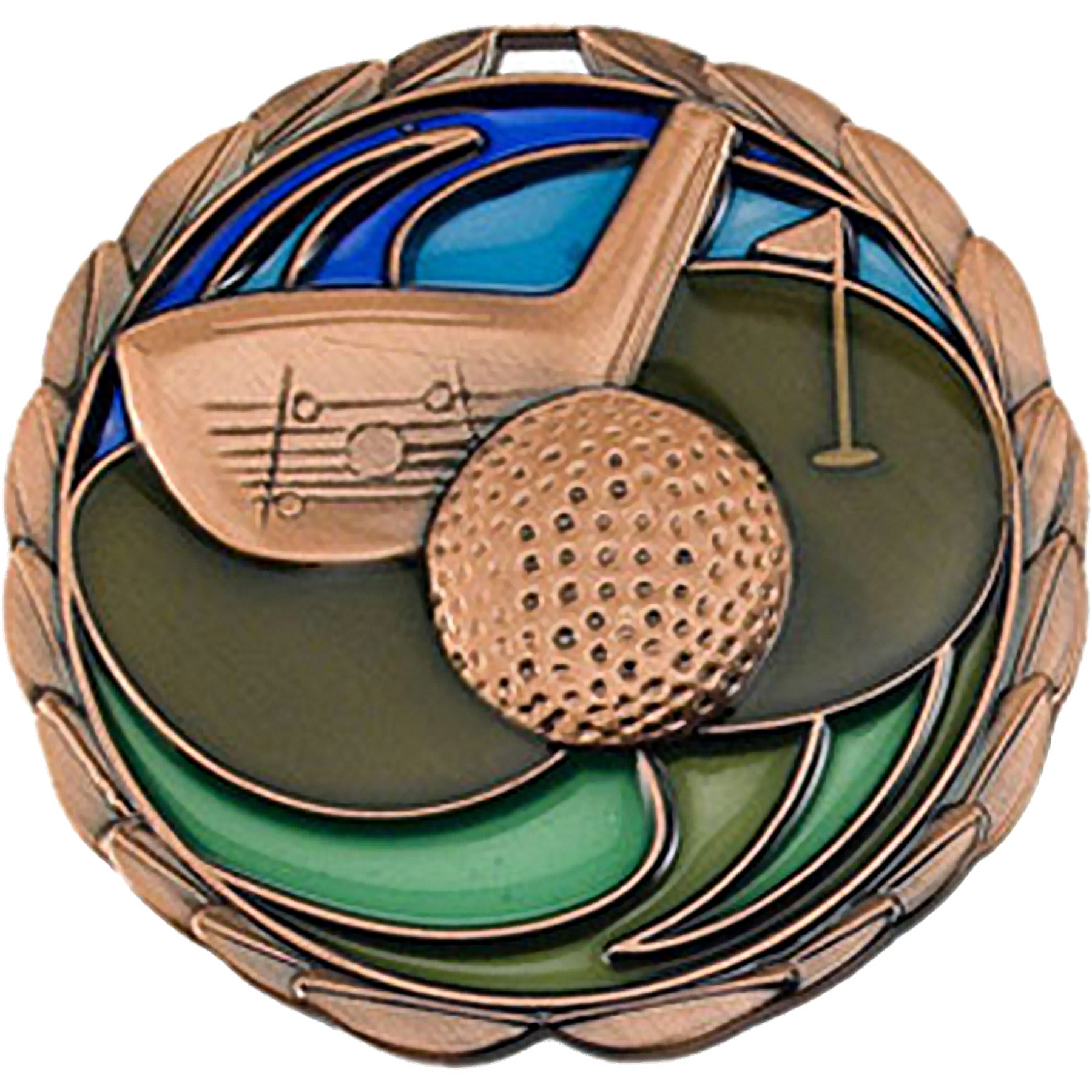 Stock Color Medals: Golf 3