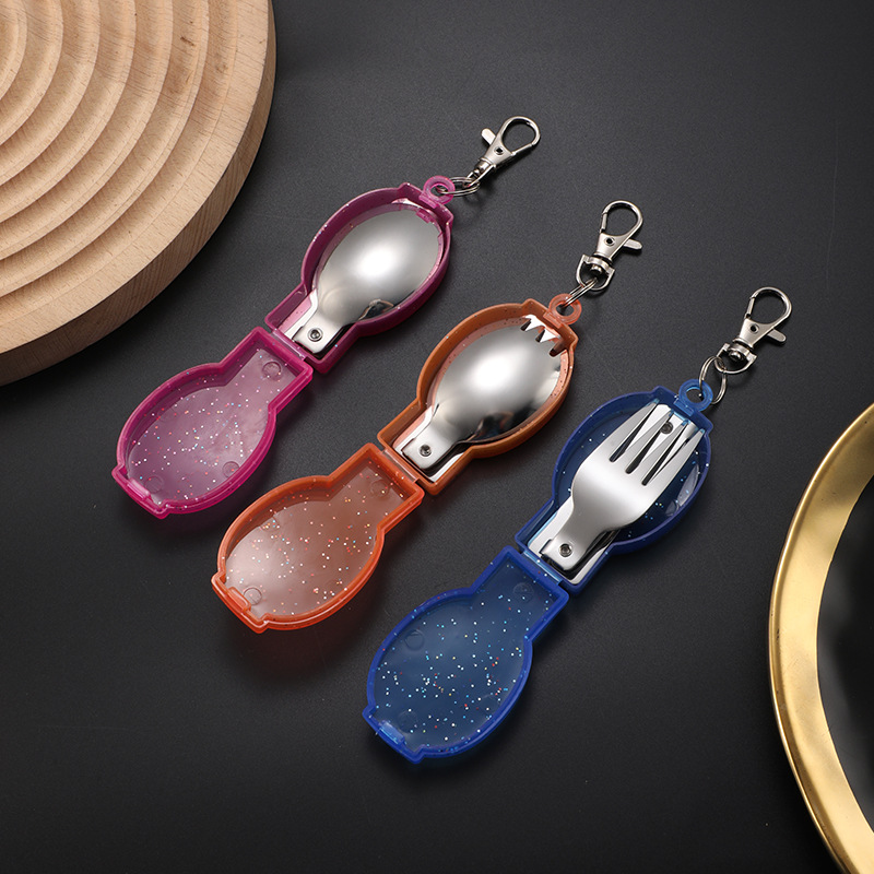 Foldable Fork / Spoon Set with Plastic Storage Case 2