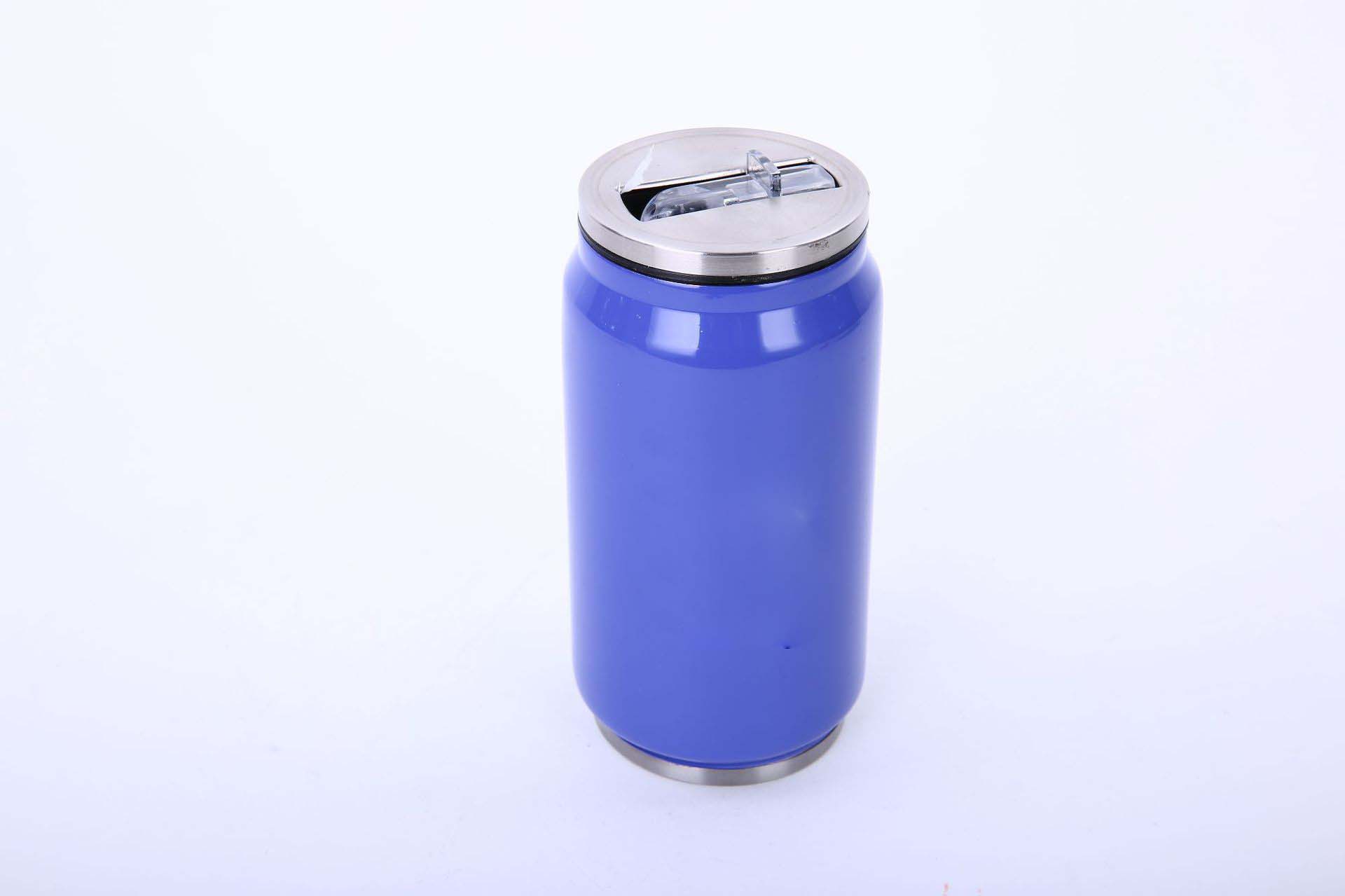Can Shape Stainless Steel Insulated Water Bottle w/ Straws---10 oz 12
