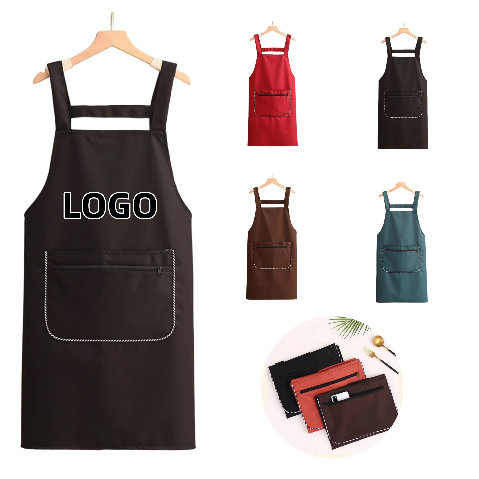 Simple and stylish apron with double pockets