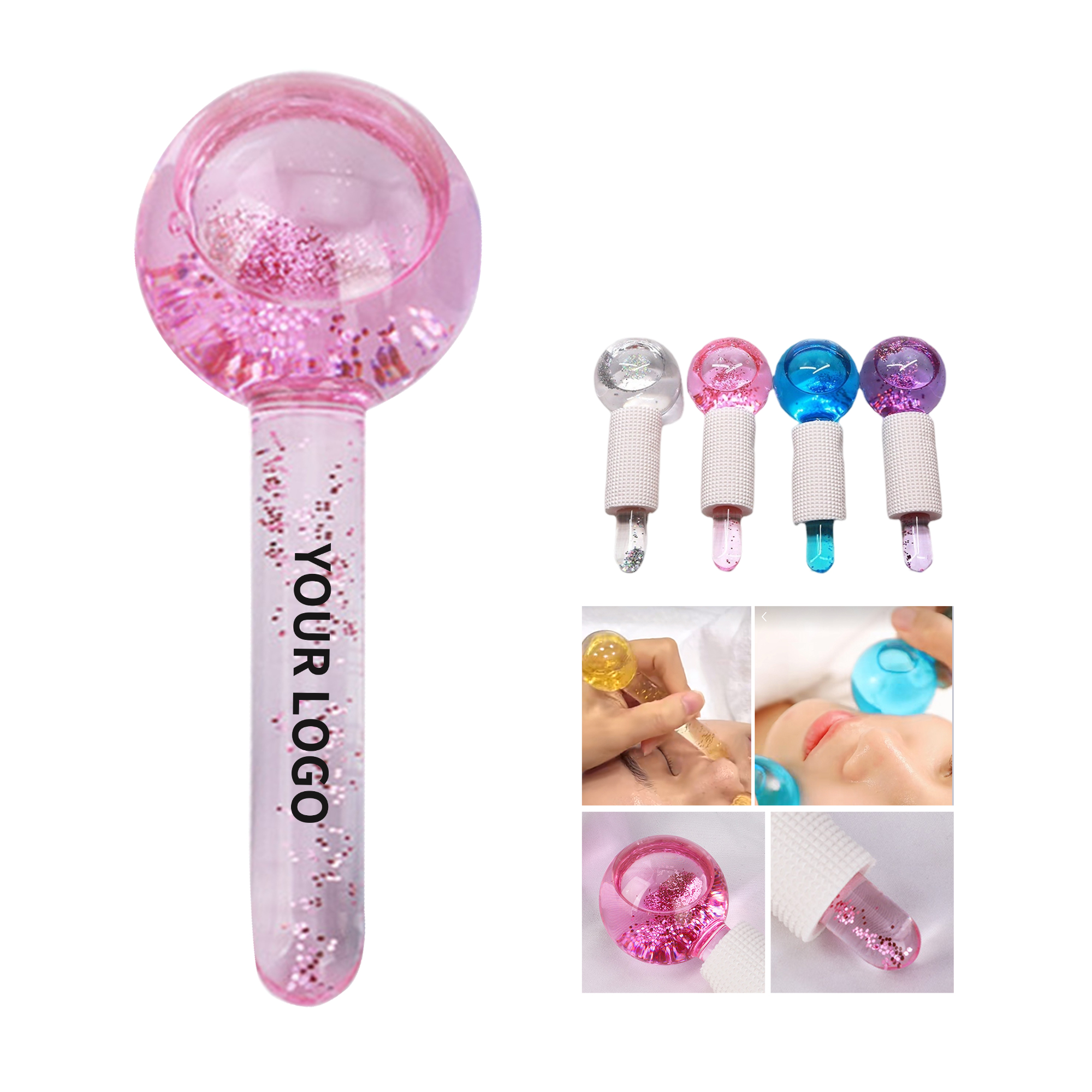 Borosilicate Cooling Face Massage Globe Set 5.3" 4