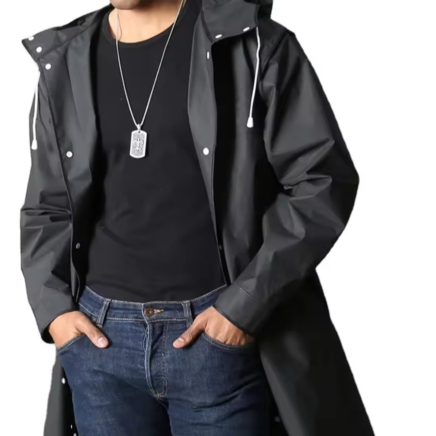 Durable Fashion-Forward Waterproof Hooded Raincoat 5