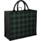Buffalo Plaid Printed Jute Tote 26