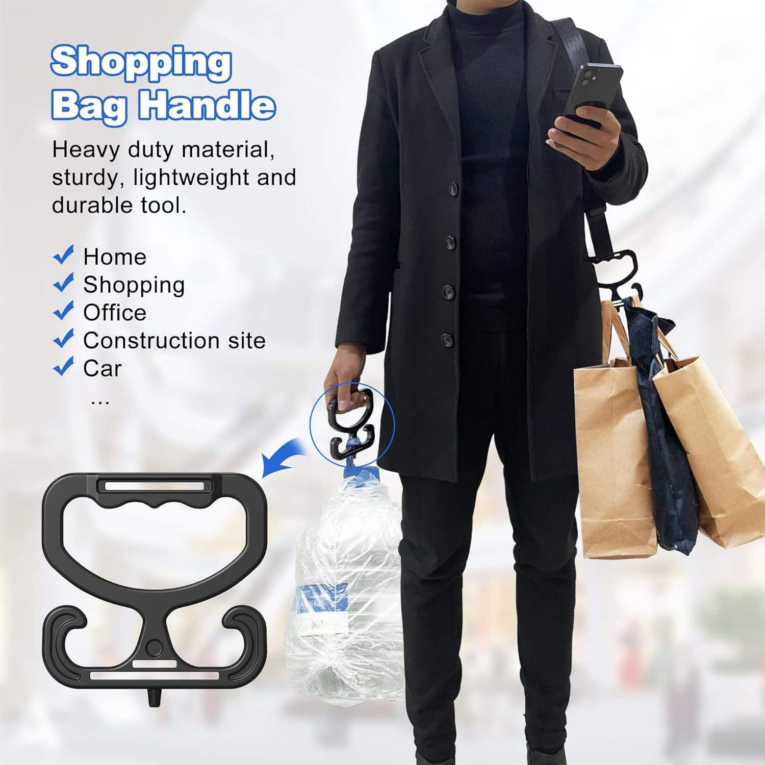 Multipurpose Grocery Shopping Bag Carrier Handle Holder 12