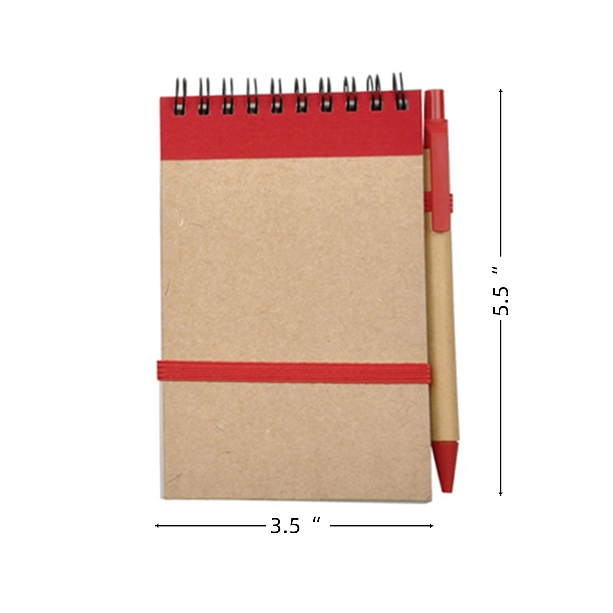 Kraft Paper Coil Pocket Notepad With Pen 2