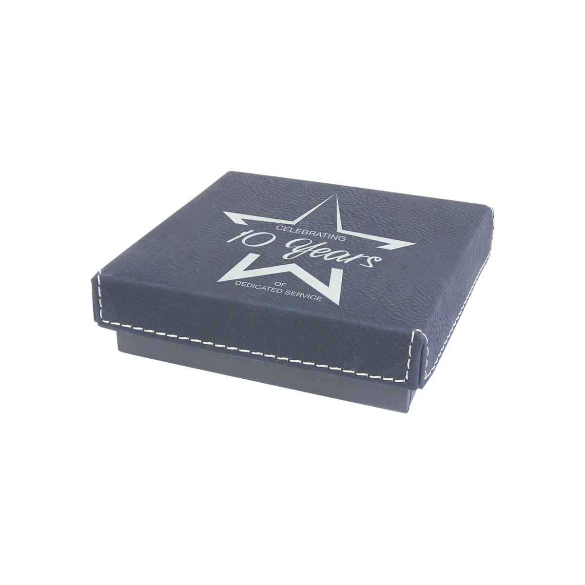 4" x 4" Black/Silver Leatherette Medal Box