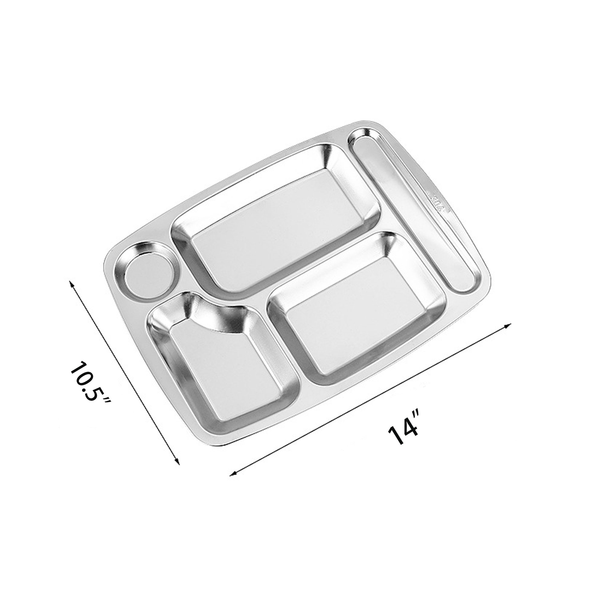 304 Five Grid Stainless Steel Food Plate 4